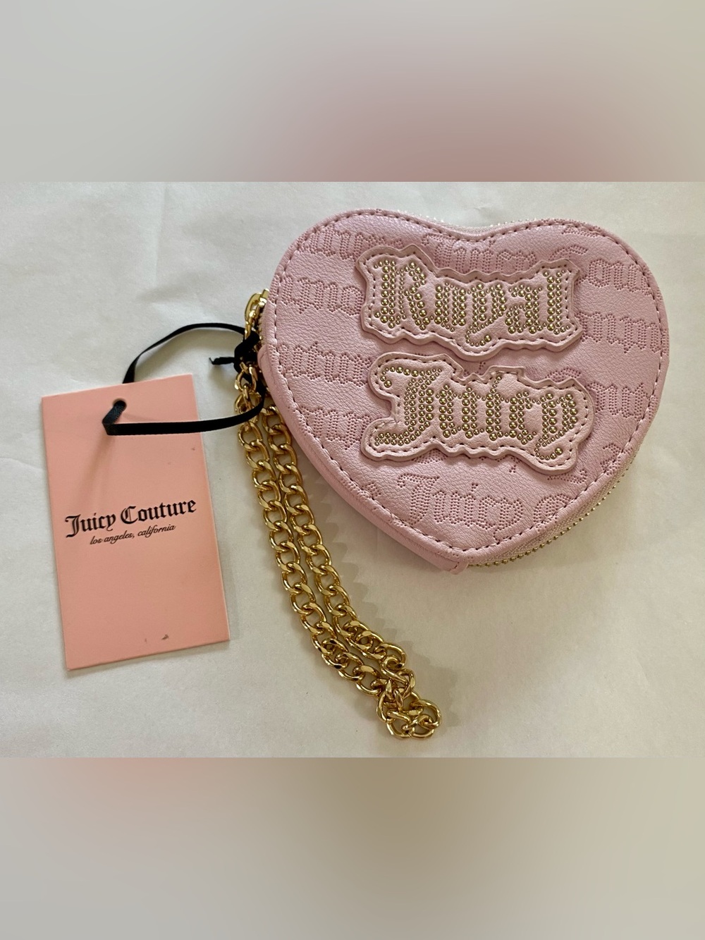 Juicy Couture “Royal Juicy” Light Pink Heart Wristlet